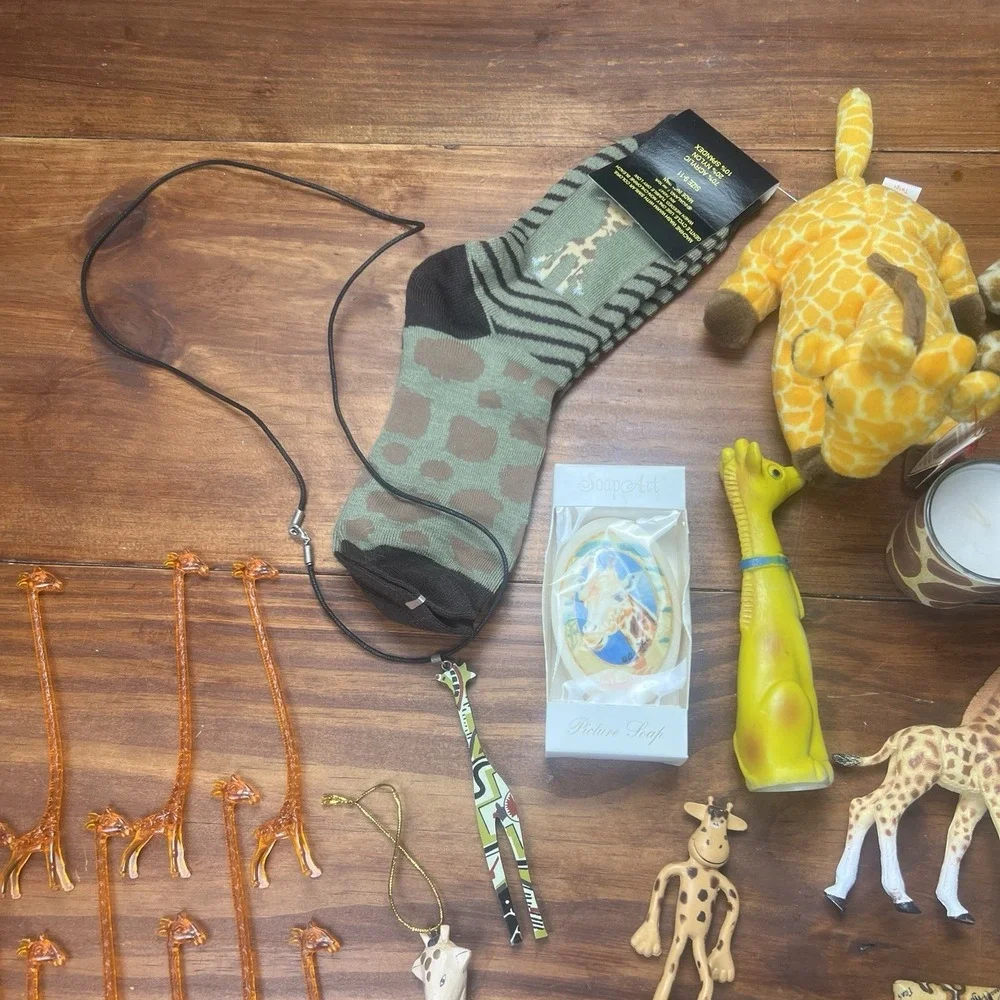 Giraffe Home Decor‎ Lot Zoo Safari Africa Trinkets Socks Ornaments